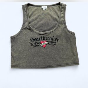 Le Lis gray Heartbreaker Crop Top